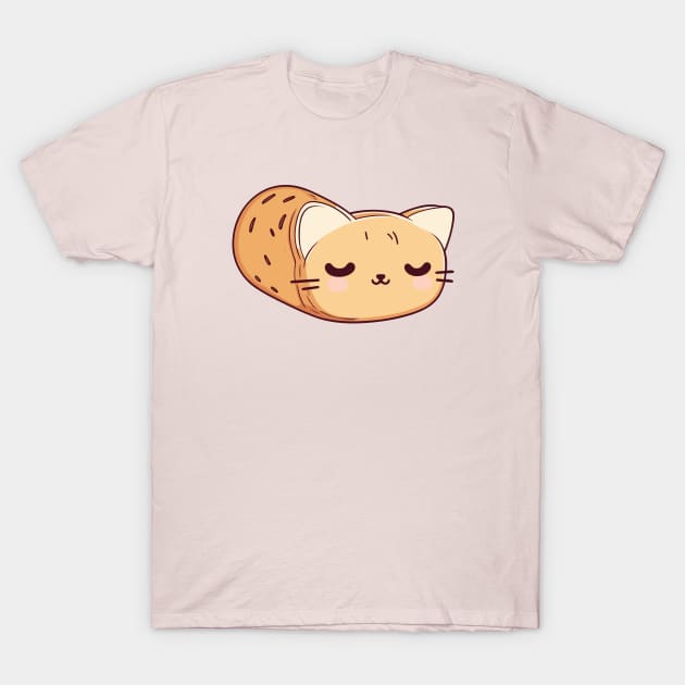 Cat Bread - Cute Kawaii T-Shirt by ravensart